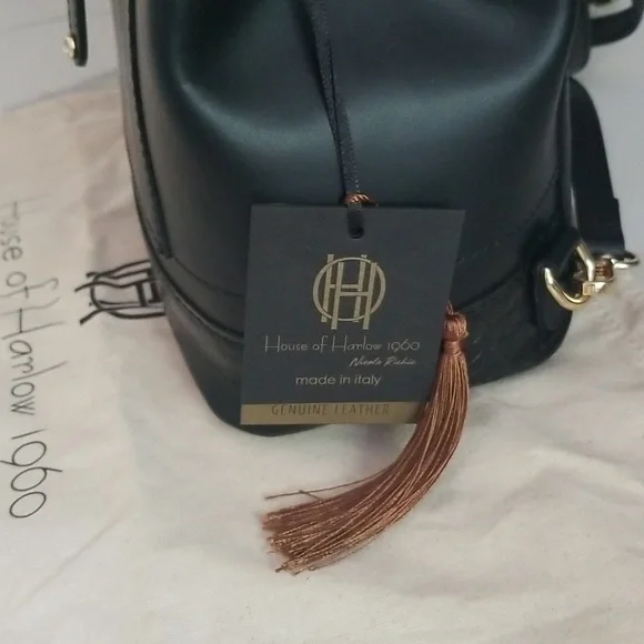 NWT House of harlow 1960 Crystal Studded Black Backpack Shoulder Handbag - Picture 11 of 14